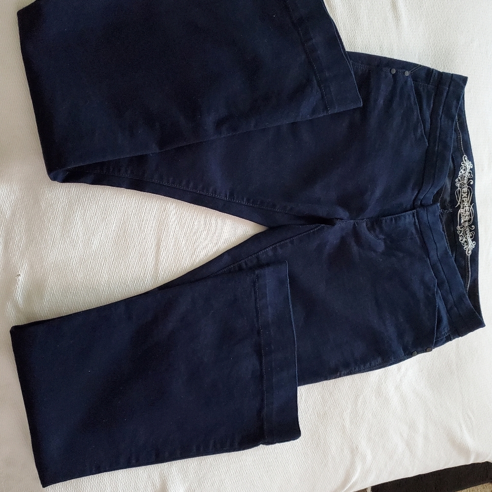 Womens Express flare leg blue jeans size 8